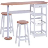 Hti-Living HTI-Living, Bartisch, Küchenbar mit 2 Hocker (119 x 38 x 89 cm)
