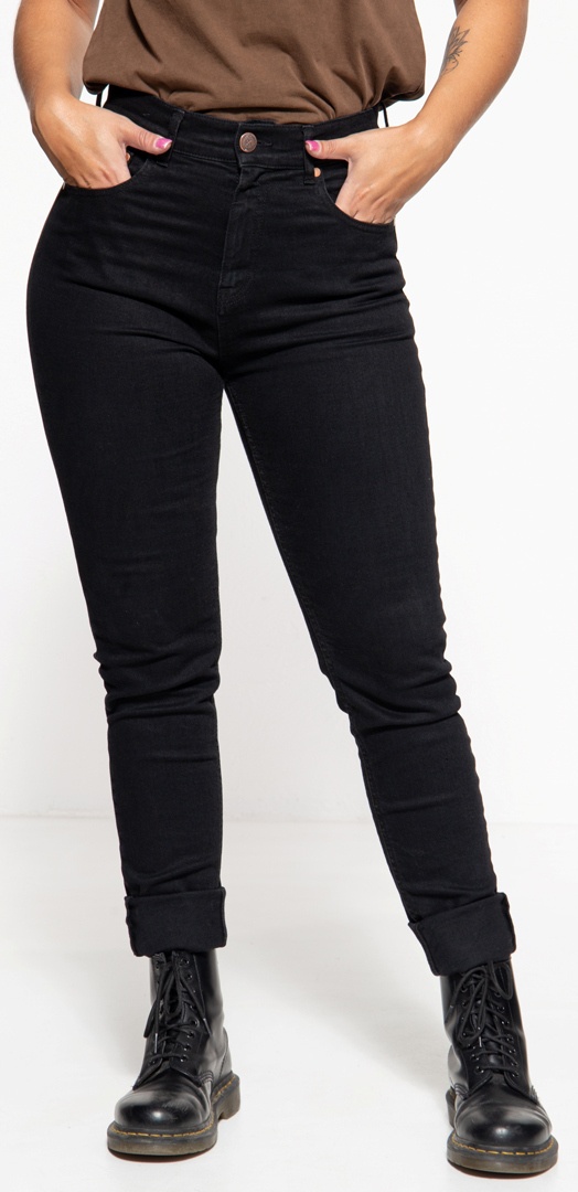 Queen Kerosin Betty Dames Jeans, zwart, 33 Voorvrouw