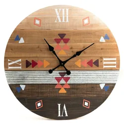 Colorado Uhr - Dekoriert Rund Holz Amadeus 76x6 cm