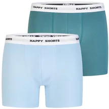 Happy Shorts Boxershorts Hellblau / Grün XL 2er Pack