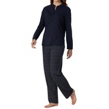 SCHIESSER Damen Schlafanzug Set lang Baumwolle Modal-Nightwear Pyjamaset, Nachtblau_180117, 42