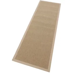 Teppich DEKOWE "Naturino Rips", beige (natur), B:80cm H:7mm L:250cm, Kunstfaser, Teppiche, Flachgewebe, Sisal-Optik, mit Bordüre, In- und Outdoor geeignet