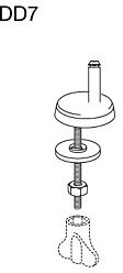 Pressalit Universalscharnier DD7999 Montage von unten, für WC-Sitz Pressalit Code, mit Absenkautomatik