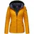 Marikoo Damen Steppjacke Übergangsjacke gesteppte Jacke mit Kapuze Frühjahr Stepp B857 [B857-Asr-Gelb-Gr.S] - S