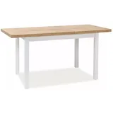 Feldmann-Wohnen Esstisch Adam (Tischplatte ausziehbar, 1-St., moderner Esstisch, Tischplattenstärke 3,2cm), 120-160x68x75cm - Eiche Lancelot / weiß ausziehbar weiß 120 cm x 75 cm x 68 cm
