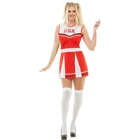 Funidelia | Cheerleader Kostüm für Damen Größe S Cheerleader, American Football, Gymnasium, Berufe - Farben: Rot, Zubehör für Kostüm - Lustige Kostüme für deine Partys...
