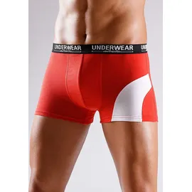 Authentic Underwear Boxer »Boxershorts für Herren«, (Packung, 4 St.), mit kontrastfarbenen Einsatz AUTHENTIC UNDERWEAR blau, rot, lila, grau