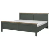 Lomadox Bett 180 X 200 Cm Landhausstil Epsom-83 In Grün Mit Lefkas Eiche Nb., B/h/t: Ca. 191,5/88,5/211,5 Cm