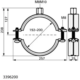 Walraven Rohrschelle KSB2 192-200 mm 2 Stück