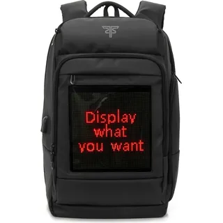 Hyrican LED Laptop Rucksack, 17,3'' Notebook, 12" Tablet, Polyester + LED-panel, USB, schwarz