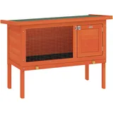 Hasenstall Erhöhter Kaninchenstall Aus Holz Mit Aufklappbar Bitumendach Herausziehbarer Schublade 90x45x65 Cm Orange