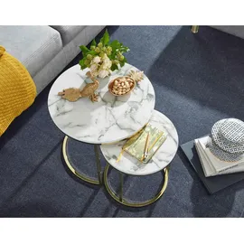 Wohnling Wohnling, Couchtisch + Beistelltisch, Reina (Ø 35 x 40 cm, Ø 50 x 45 cm)