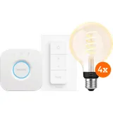 Philips Hue Filament White Ambiance Globe Viererpack Starterpaket