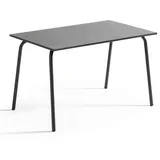 Oviala Rechteckiger Metallgartentisch 120 cm Grau – Palavas