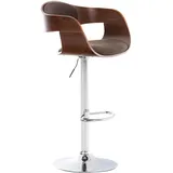CLP Barhocker Kingston mit Stoffbezug 45 x 75-85 cm Walnuss/Braun