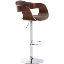 CLP Barhocker Kingston mit Stoffbezug 45 x 75-85 cm Walnuss/Braun