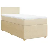 vidaXL Boxspringbett mit Matratze Creme 80x200 cm Stoff