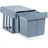 Relaxdays Einbaumülleimer 15 & 8 l Grau