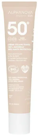 Alphanova Sun Getönte Sonnenschutzcreme SPF50+ Nude Nuance Ohne Parfum 100% Natürlich Und Bio 40g