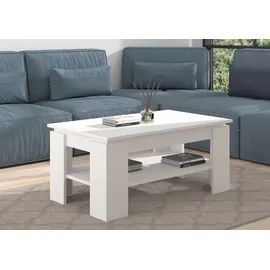 INOSIGN Couchtisch "Kalmar, rechteckig, 100 x 60 cm, 1 Ablageboden", weiß (weiß nb, weiß nb, weiß nb), B:100cm H:45cm T:60cm, Tische, Couchtisch Eckige Couchtische, Sofatisch, Beistelltisch, Kaffetisch, Wohnzimmertisch, coffee table