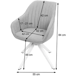 MCW Esszimmerstuhl MCW-K27, Küchenstuhl Stuhl mit Armlehne, drehbar Stoff/Textil ~ mint-grün