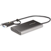 Startech StarTech.com USB-C Dual HDMI Adapter - USB-C/USB HDMI Adapter für 2 4K 60Hz 100W PD Pass-Through - USB C auf HDMI - USB-C zu HDMI Multi-Monitor Adapter/Videokonverter (109B-USBC-HDMI)