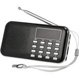 Y-896 Mini-FM-Radio, tragbares Radio, Hi-Fi-Klangqualität, 2-Zoll-Bildschirm, unterstützt USB-Laufwerk/TF-Karte/AUX-IN/Kopfhörerausgang - Schwarz