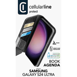 Cellular Line Book Agenda, Bookcover, Samsung, S24 Ultra, Schwarz