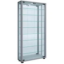 VCM Wandvitrine Vitrosa Maxi 59 x 18 x 115 cm Silber