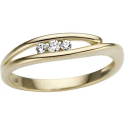 Diamantring »Schmuck Geschenk Gold 333 Damenring Goldring Diamant«, mit Brillanten, 61982265-18 gelbgoldfarben-weißgoldfarben 0,1 ct   P2 = erkennbare Einschlüsse
