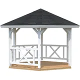 Palmako Pavillon Betty 9,9 m2 weiße Grundierung
