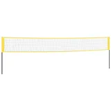 vidaXL Badminton-Netz Gelb und Schwarz 600x155 cm PE-Gewebe