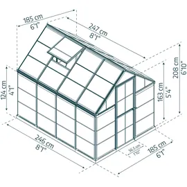 CANOPIA Harmony Alu grün PC 0,7 mm 4,6 m2 inkl. Fundament