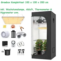 JUNG Gewächshaus Growbox Komplettset Anzuchtset mit Zuchtzelt, Anbau Pflanzen,Growzelt, BxTxH: 100 x 100 x 200,00 cm, Growbox, Gewächshaus Komplett Set mit Abluft Cannabis Set Box Pflanze, Growzelt, Grow Box Zelt, Pflanzenlampe Pflanzen Anbau Zelt, Anzuchtset, mit Belüftung Gewächszelt Starterpaket sofort einsatzbereit Anzucht schwarz