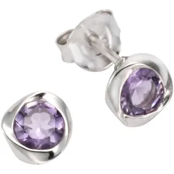 Zeeme Gemstones Ohrringe Silber 925 rhodiniert mit echtem Amethyst