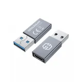 GRAUGEAR USB-C auf USB-A Adapter 10 Gbit/s Silber