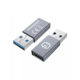 GRAUGEAR USB-C auf USB-A Adapter 10 Gbit/s Silber