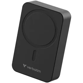 Verbatim Charge 'n' Go Essentials Powerbank MagSafe 20.000 mAh 15W magnetisch, PD 20W Schnellladefunktion mit LED-Anzeige für iPhone 16/15/14/13/12 Pro/Pro Max, inkl. USB-C-auf-USB-C-Kabel, Schwarz