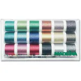Madeira 8020 Stickbox Metallic Supertwist 18 Spulen à 200 m, Assorted, One Size, 3600