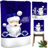 Kesser KESSER® Premium Weihnachtsstuhlüberzug Set Stuhlhussen für Weihnachten Nikolausmütze Stuhlbezug Husse Weihnachtsdeko für Stühle Überzieher - Stuhlabdeckung im weihnachtlichen Design