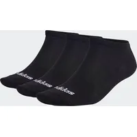 Adidas Thin Linear Low-Cut Socken 3 Paar Black / White 46-48