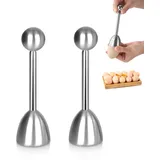 2 PCS Eierschalenöffner, Eierköpfer Edelstahl Eieröffner mit Kugel Eier Schäler für Harte und Weiche Eier Harte 40MM