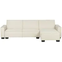 Beliani Ecksofa Beige Polsterbezug L-Förmig Linksseitig Schlaffunktion Minimalistisch Wohnzimmer - Beige/Schwarz