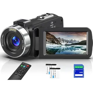 Delmodes Videokamera 8K 64MP Camcorder 18X Digitalzoom IR Nachtsicht Vlogging Kamera, 3,0 Zoll UHD Touchscreen WiFi Videokamera für YouTube mit SD-Karte, 2,4G Fernbedienung und 2 Batterien