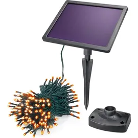 esotec Solar LED-Lichterkette 200 LEDs bernsteinfarben, 20m, winterfest 102569 - Schwarz