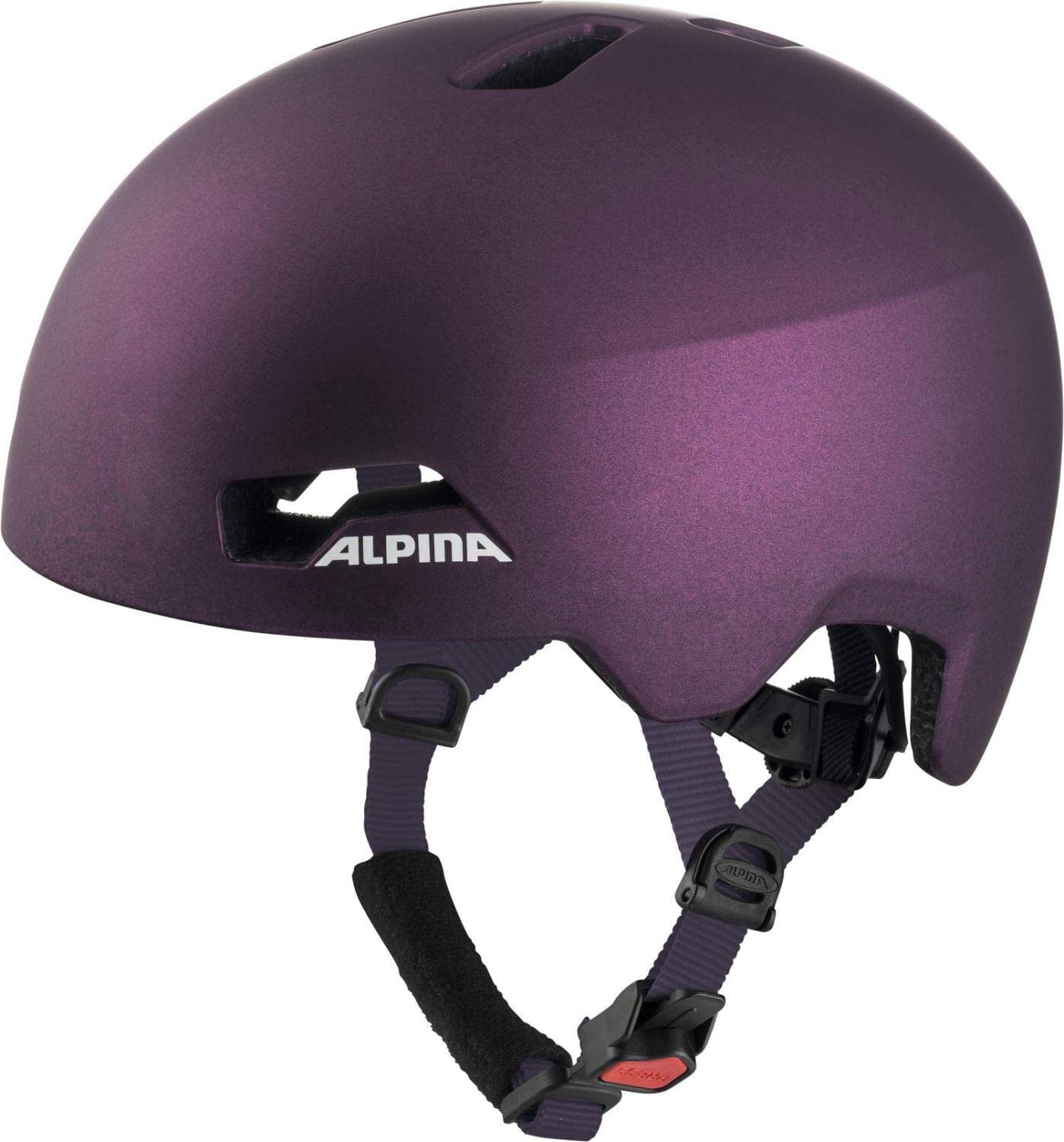 ALPINA HACKNEY - Leichter, Bruchfester & Optimal Klimatisierter Fahrradhelm Mit Nachrüstbarem LED Für Kinder, dark-violet matt, 47-51 cm