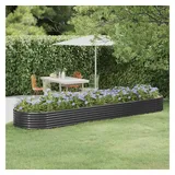 vidaXL Hochbeet Pulverbeschichteter Stahl 396x100x36 cm Anthrazit