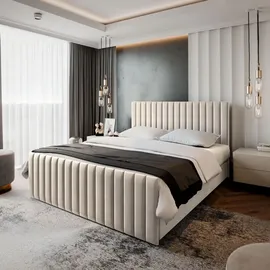 masseno Boxbett mit Bettkasten ¦ beige ¦ Maße cm B: 160 H: 98