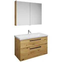 burgbad Eqio Möbelkombination inkl. Keramik-Waschtisch 103 cm, mit Stangengriff G0234, Badmöbel,