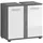 Newroom Waschbeckenunterschrank Rauchsilber 60 cm Waschbeckenunterschrank Rauchsilber Weiß Hochglanz Modern Badschra... silberfarben|weiß